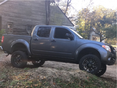 1 2016 Frontier Nissan Rough Country Suspension Lift 6in Anthem Gunner Machined Black
