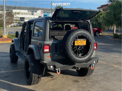 1 2019 Wrangler Jeep Unlimited Sahara Rough Country Suspension Lift 25in Anthem Off Road Equalizer Black