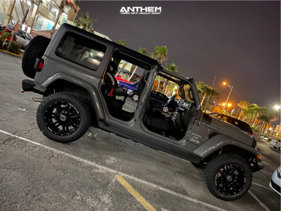 1 2019 Wrangler Jeep Unlimited Sahara Rough Country Suspension Lift 25in Anthem Off Road Equalizer Black