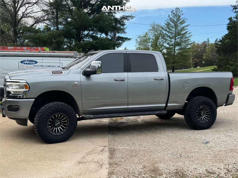 1 2024 2500 Ram Laramie Rough Country Leveling Kit Anthem Off Road Raider Gunmetal Machined